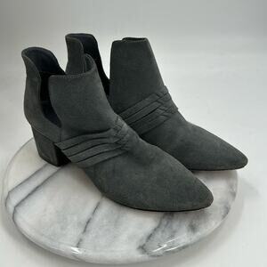 Able gray suede cut out pointed toe ankle boots